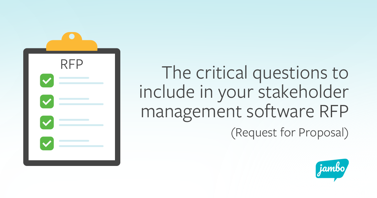Stakeholder_management_software_RFP_vendor_questions_Jambo_SRM_software