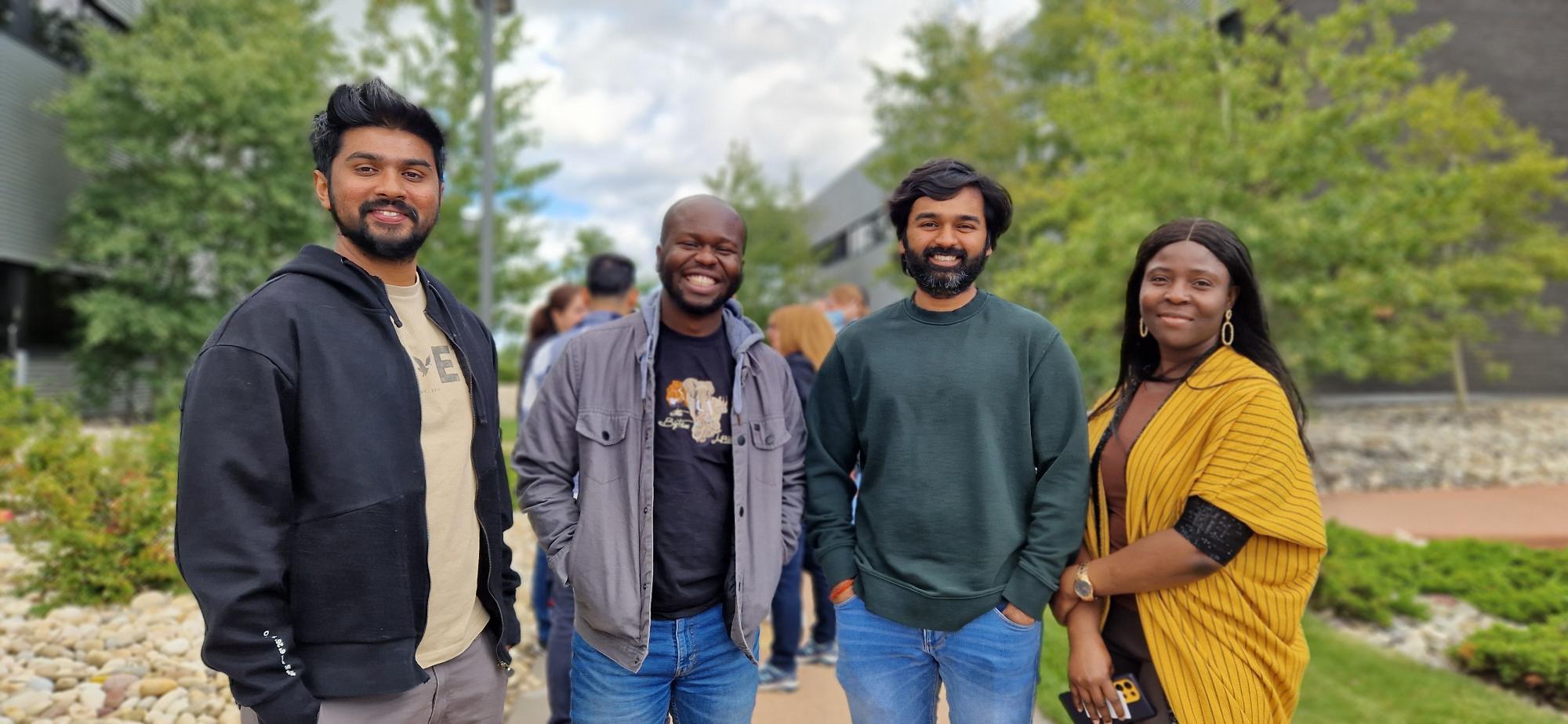 Rony, David, Nishant and Chinenye enjoying the summer BBQ lunch