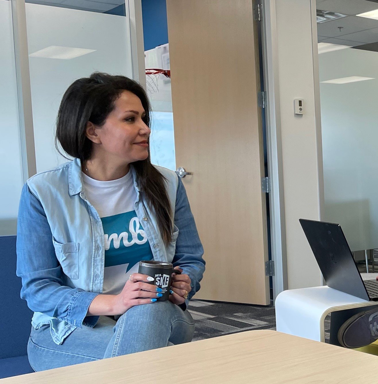 Shadi having a coffee at the Jambo Developer Conference
