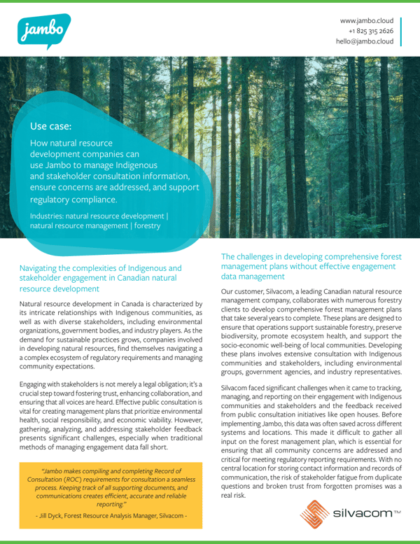 Use Case - Natural resource development companies (Silvacom) cover
