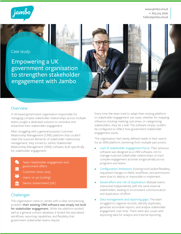 UK government organisation case study